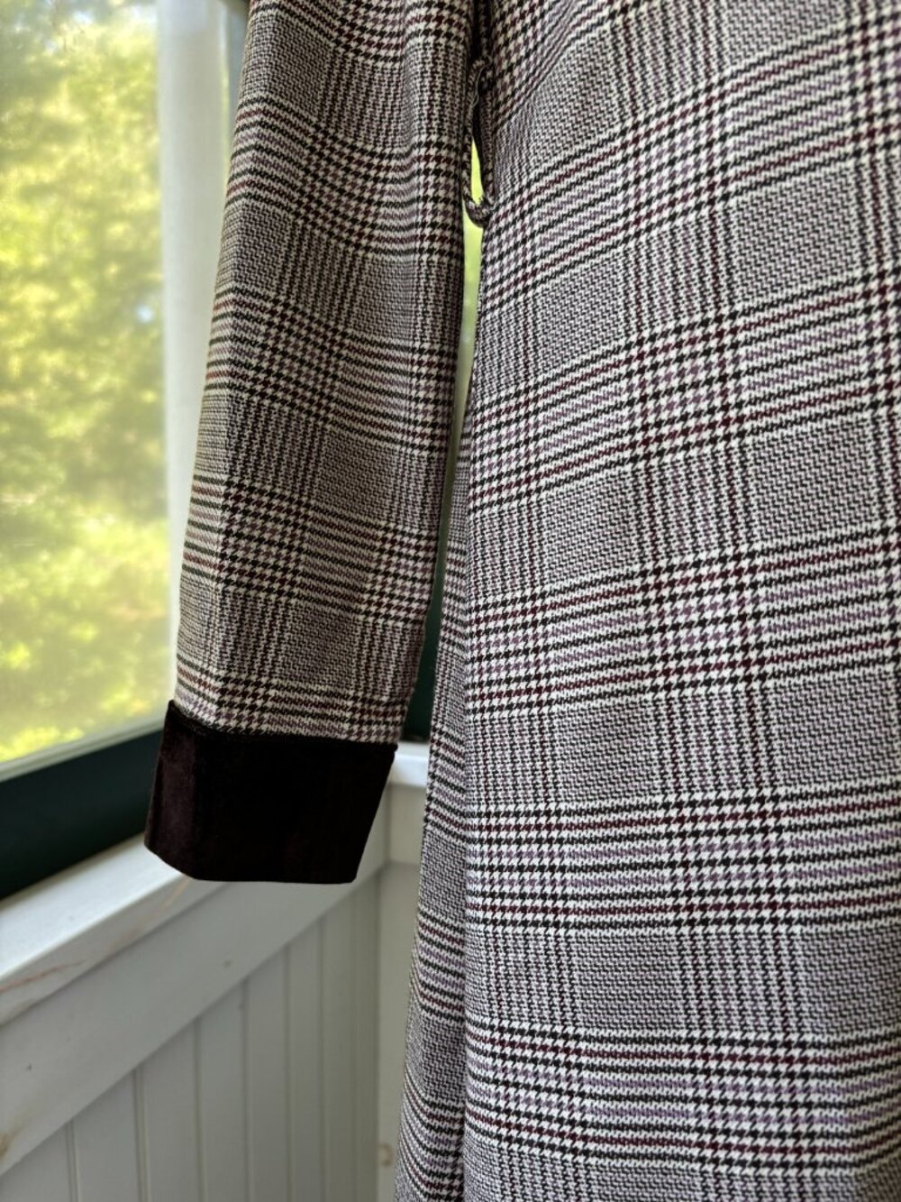 AK Collection Mauve Plaid Maxi Shirtdress Medium NWT - Picture 3 of 7